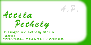 attila pethely business card